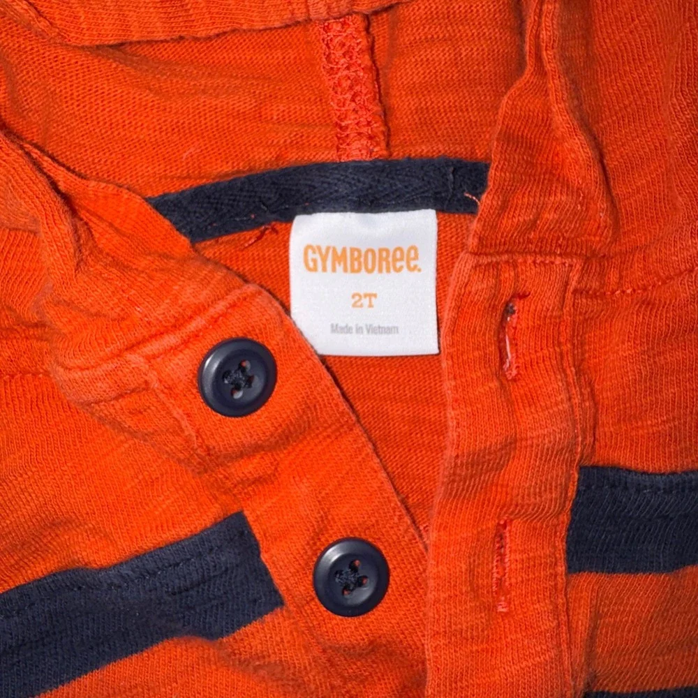 Gymboree & 7 For All Mankind Hoodie Jogger Set Toddler 2T 24M Orange Navy Blue